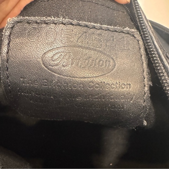 Brighton black purse shoulder bag nylon & croc embossed Leather silver detail - Picture 6 of 14